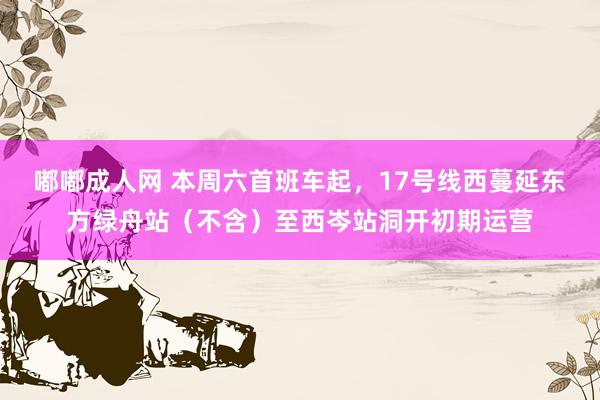 嘟嘟成人网 本周六首班车起，17号线西蔓延东方绿舟站（不含）至西岑站洞开初期运营