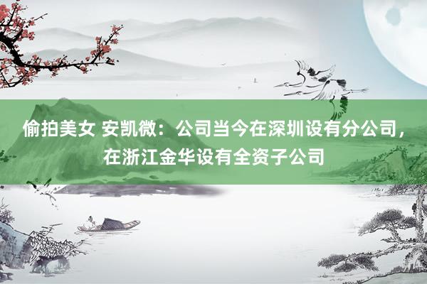 偷拍美女 安凯微：公司当今在深圳设有分公司，在浙江金华设有全资子公司