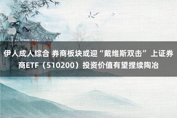 伊人成人综合 券商板块或迎“戴维斯双击” 上证券商ETF（510200）投资价值有望捏续陶冶
