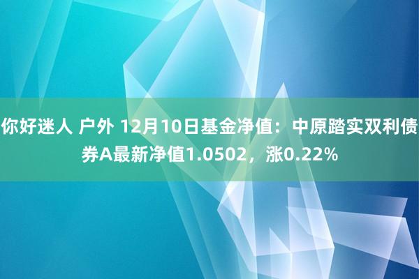 你好迷人 户外 12月10日基金净值：中原踏实双利债券A最新净值1.0502，涨0.22%