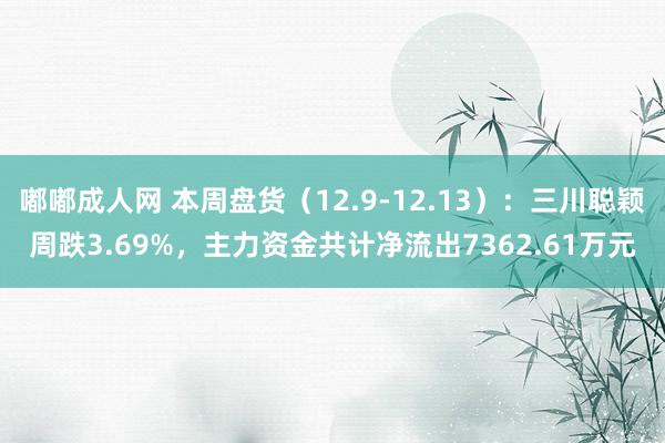 嘟嘟成人网 本周盘货（12.9-12.13）：三川聪颖周跌3.69%，主力资金共计净流出7362.61万元