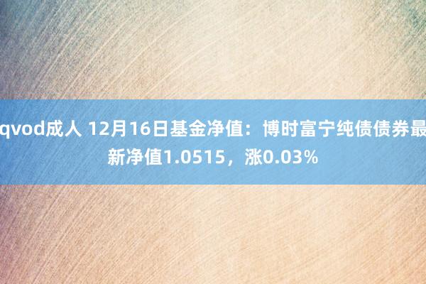 qvod成人 12月16日基金净值：博时富宁纯债债券最新净值1.0515，涨0.03%