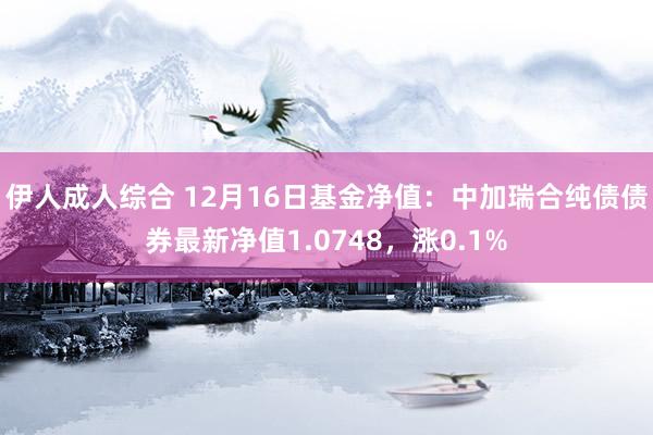 伊人成人综合 12月16日基金净值：中加瑞合纯债债券最新净值1.0748，涨0.1%