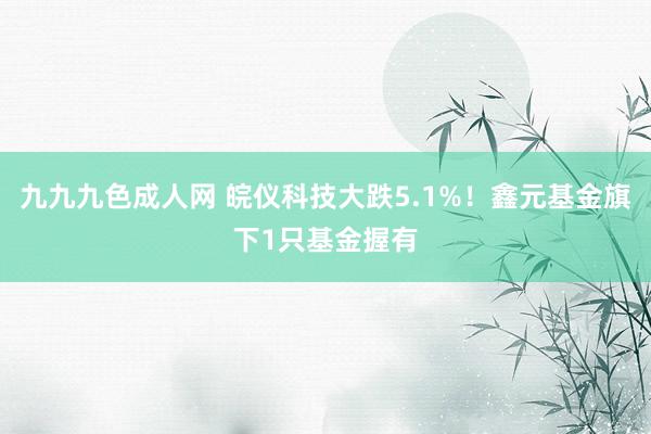 九九九色成人网 皖仪科技大跌5.1%！鑫元基金旗下1只基金握有