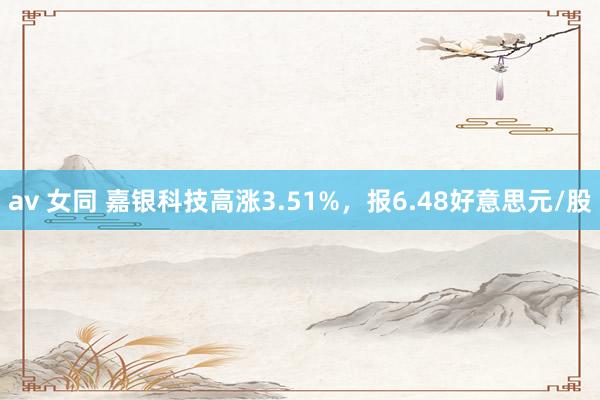 av 女同 嘉银科技高涨3.51%，报6.48好意思元/股