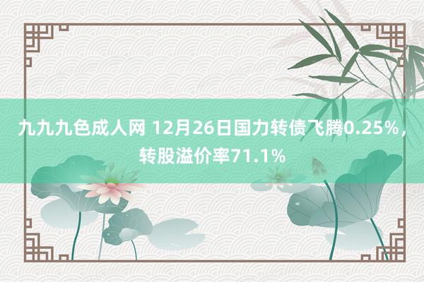 九九九色成人网 12月26日国力转债飞腾0.25%，转股溢价率71.1%