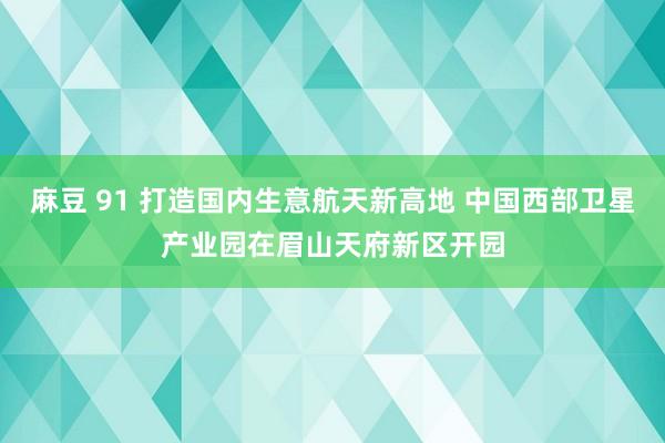 麻豆 91 打造国内生意航天新高地 中国西部卫星产业园在眉山天府新区开园
