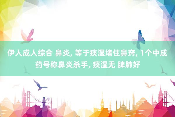 伊人成人综合 鼻炎， 等于痰湿堵住鼻窍， 1个中成药号称鼻炎杀手， 痰湿无 脾肺好