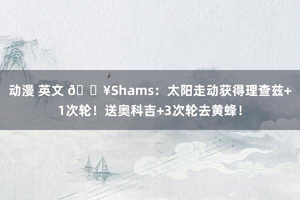 动漫 英文 💥Shams：太阳走动获得理查兹+1次轮！送奥科吉+3次轮去黄蜂！