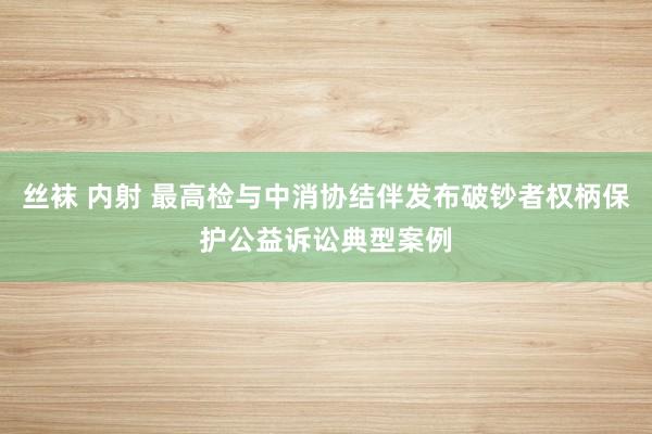 丝袜 内射 最高检与中消协结伴发布破钞者权柄保护公益诉讼典型案例