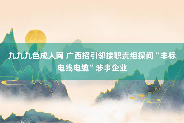 九九九色成人网 广西招引邻接职责组探问“非标电线电缆”涉事企业