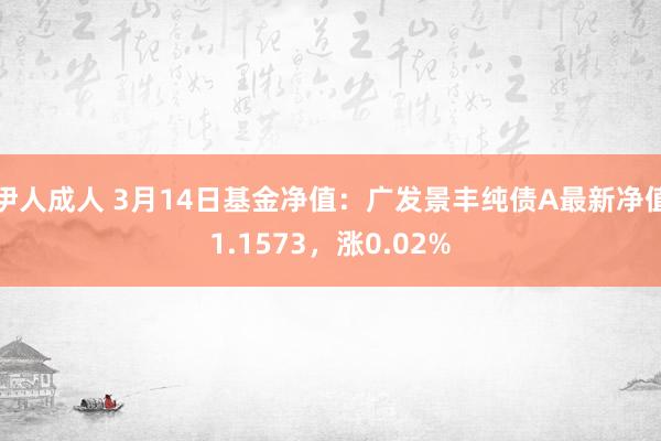 伊人成人 3月14日基金净值：广发景丰纯债A最新净值1.1573，涨0.02%