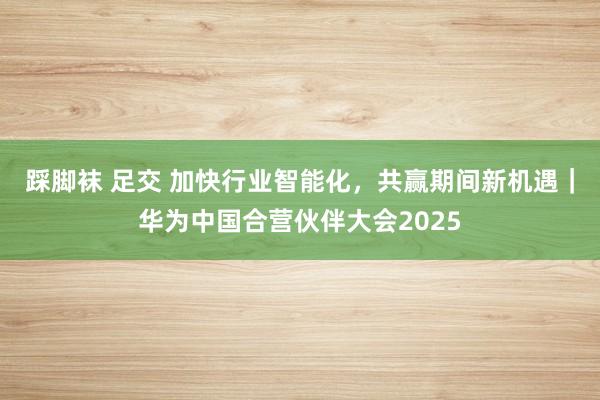 踩脚袜 足交 加快行业智能化，共赢期间新机遇｜华为中国合营伙伴大会2025