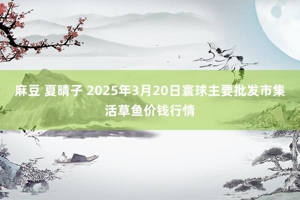 麻豆 夏晴子 2025年3月20日寰球主要批发市集活草鱼价钱行情