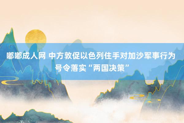 嘟嘟成人网 中方敦促以色列住手对加沙军事行为 号令落实“两国决策”