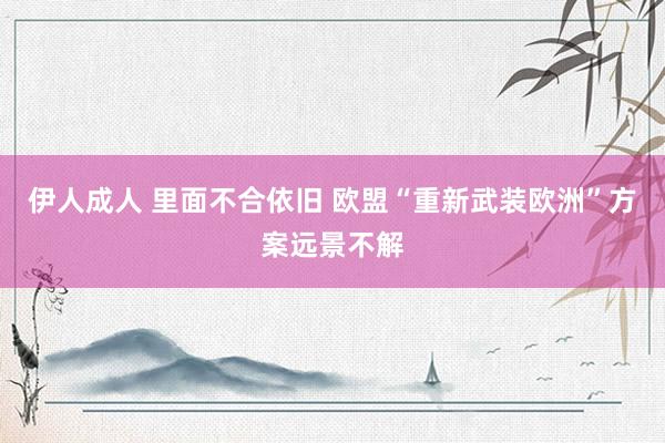 伊人成人 里面不合依旧 欧盟“重新武装欧洲”方案远景不解