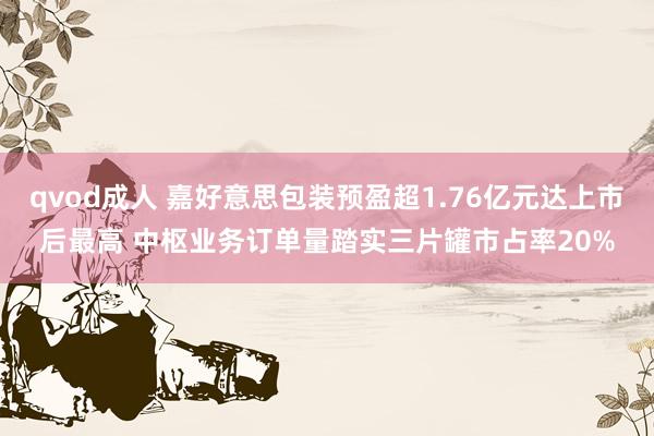 qvod成人 嘉好意思包装预盈超1.76亿元达上市后最高 中枢业务订单量踏实三片罐市占率20%