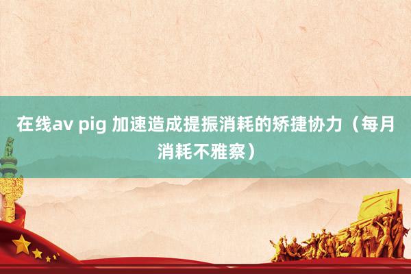 在线av pig 加速造成提振消耗的矫捷协力（每月消耗不雅察）