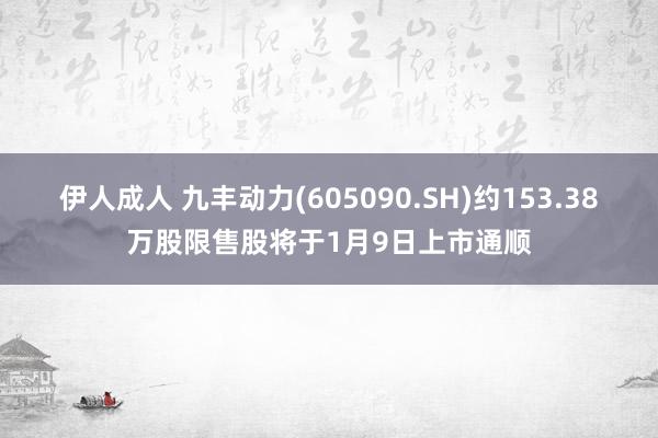 伊人成人 九丰动力(605090.SH)约153.38万股限售股将于1月9日上市通顺
