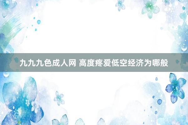 九九九色成人网 高度疼爱低空经济为哪般