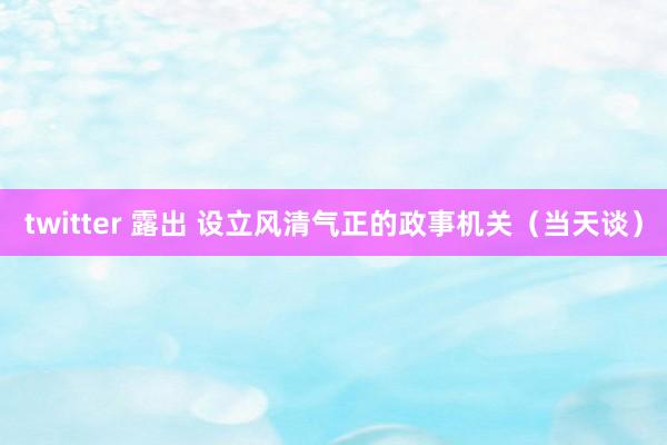 twitter 露出 设立风清气正的政事机关（当天谈）