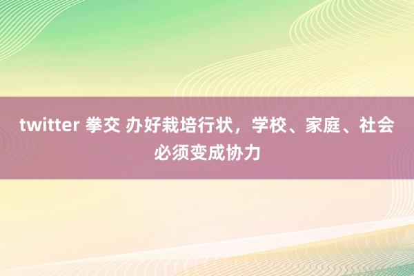 twitter 拳交 办好栽培行状，学校、家庭、社会必须变成协力