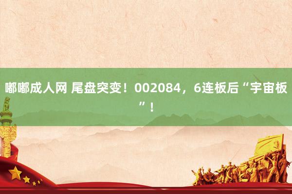 嘟嘟成人网 尾盘突变！002084，6连板后“宇宙板”！