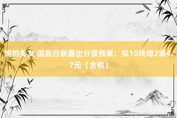 偷拍美女 国能日新露出分拨预案：拟10转增2派4.7元（含税）