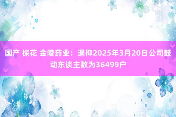 国产 探花 金陵药业：遏抑2025年3月20日公司鼓动东谈主数为36499户