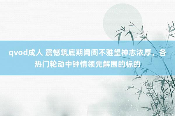 qvod成人 震憾筑底期阛阓不雅望神志浓厚，各热门轮动中钟情领先解围的标的