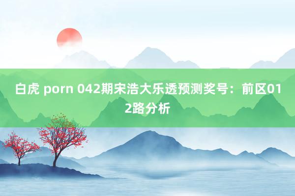 白虎 porn 042期宋浩大乐透预测奖号：前区012路分析