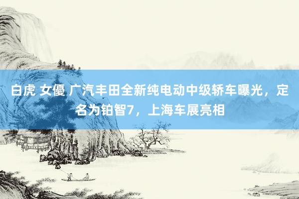 白虎 女優 广汽丰田全新纯电动中级轿车曝光，定名为铂智7，上海车展亮相