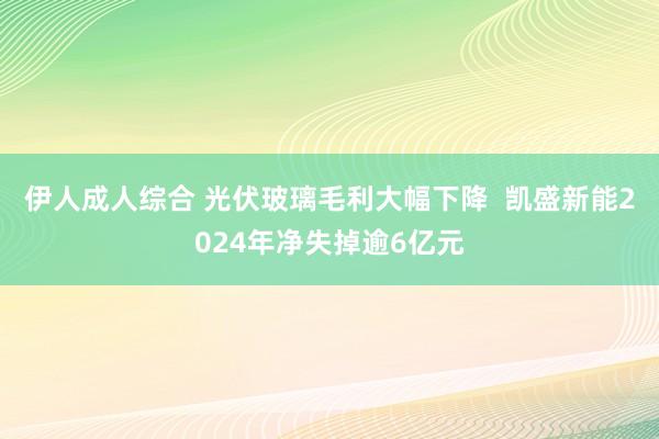 伊人成人综合 光伏玻璃毛利大幅下降  凯盛新能2024年净失掉逾6亿元