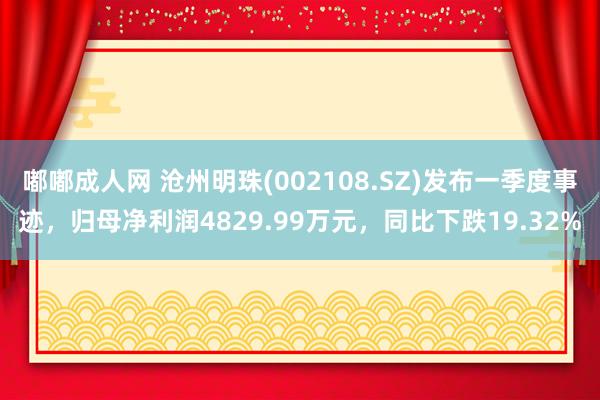 嘟嘟成人网 沧州明珠(002108.SZ)发布一季度事迹，归母净利润4829.99万元，同比下跌19.32%