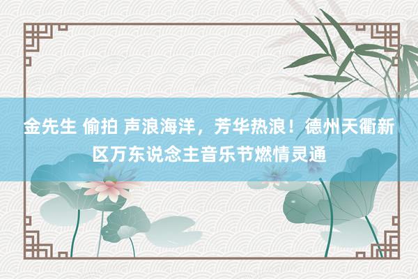金先生 偷拍 声浪海洋，芳华热浪！德州天衢新区万东说念主音乐节燃情灵通